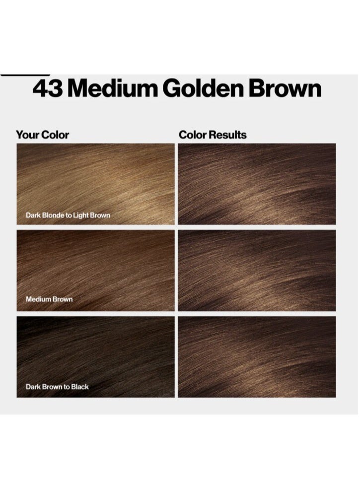 ريفلون صبغة شعر ريفلون كولور سيلك رقم 43 بني ذهبي فاتح – لون دائم بدون أمونيا مع كيراتين وتغطية كاملة للشيب - Image 5